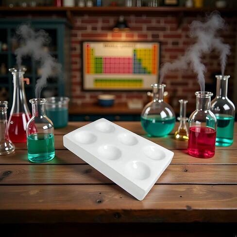 1 قطعة لوحة بقعة من الخزف الأبيض 6 آبار لوحة تفاعل اكتشاف المختبر أفضل لاختبار التجارب الكيميائية المختبرية ، لوحات تخزين دقيقة in Kuwait