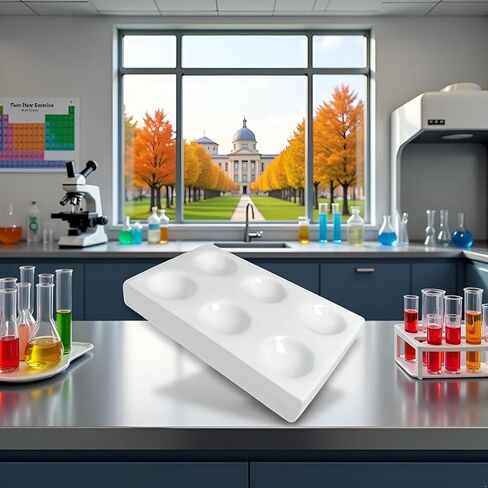 1 قطعة لوحة بقعة من الخزف الأبيض 6 آبار لوحة تفاعل اكتشاف المختبر أفضل لاختبار التجارب الكيميائية المختبرية ، لوحات تخزين دقيقة in Kuwait