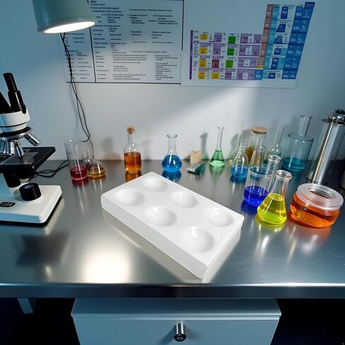 1 قطعة لوحة بقعة من الخزف الأبيض 6 آبار لوحة تفاعل اكتشاف المختبر أفضل لاختبار التجارب الكيميائية المختبرية ، لوحات تخزين دقيقة in Kuwait