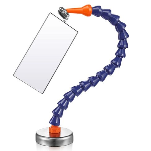 2 Pcs Inspection Mirror Kit 17.5 Inches Long 360° Rotation Welding Mirror with Magnetic Base Adjustable Mount for Mechanical Maintenance/Automotive Inspection in Saudi Arabia