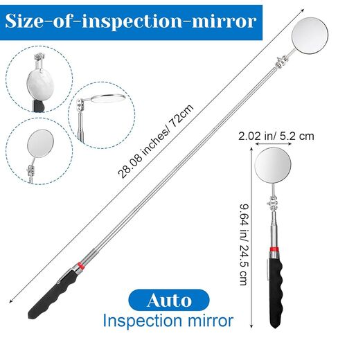 Telescoping Inspection Mirror 360 Rotation Inspection Mirrors Circular Extendable Mirror with Extended Handle Checking Observation Tool for Technicians Mechanics Inspectors in Saudi Arabia