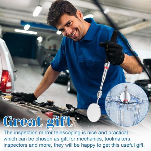 Telescoping Inspection Mirror 360 Rotation Inspection Mirrors Circular Extendable Mirror with Extended Handle Checking Observation Tool for Technicians Mechanics Inspectors in Saudi Arabia