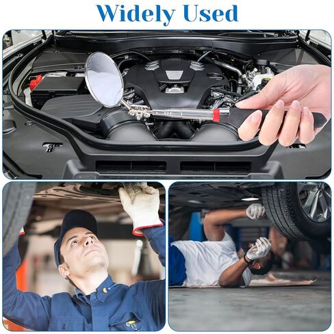 Telescoping Inspection Mirror 360 Rotation Inspection Mirrors Circular Extendable Mirror with Extended Handle Checking Observation Tool for Technicians Mechanics Inspectors in Saudi Arabia