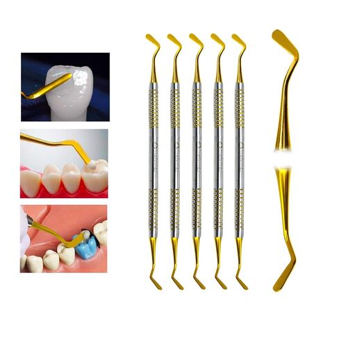 5Pcs Flat Plastic Composite Filling Instrument – 3mm Double-Ended Dental Spatula with Hollow Handle – Non-Stick Stainless Steel Tool for Resin Placement, Contouring & Restorations in Saudi Arabia