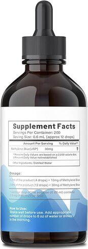 Methylene Blue Pharmaceutical Grade 4.06 fl oz (120 mL), 99% Purity Supplement for Humans, Formaldehyde-Free, Alcohol-Free, Glass Bottle in Kuwait
