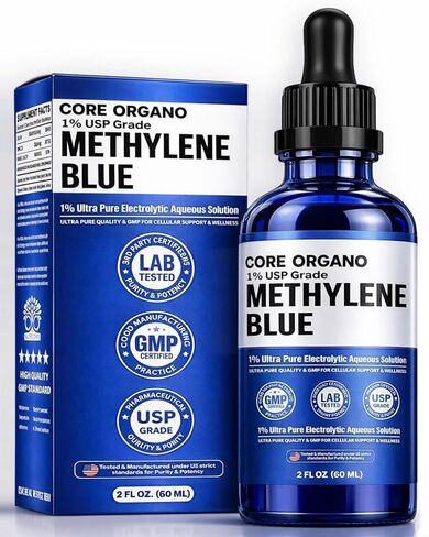 Ultra-Pure & Premium 1% Methylene Blue Drops – 3rd Party Lab Tested, 99.9% Purity, Formaldehyde & Alcohol-Free, Pharmaceutical Grade Methylene Blue Drops – 60ml (2.02 fl oz) in Saudi Arabia