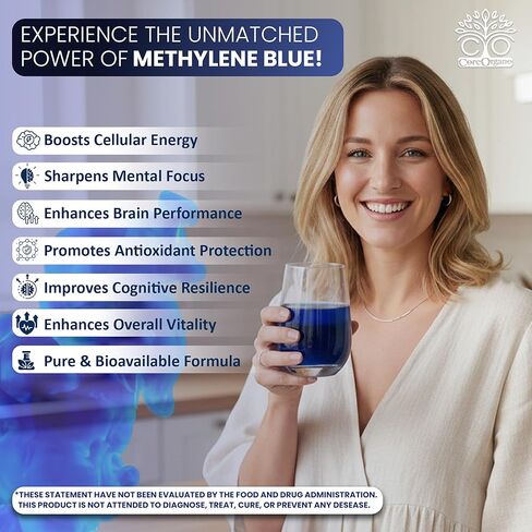 Ultra-Pure & Premium 1% Methylene Blue Drops – 3rd Party Lab Tested, 99.9% Purity, Formaldehyde & Alcohol-Free, Pharmaceutical Grade Methylene Blue Drops – 60ml (2.02 fl oz) in Saudi Arabia
