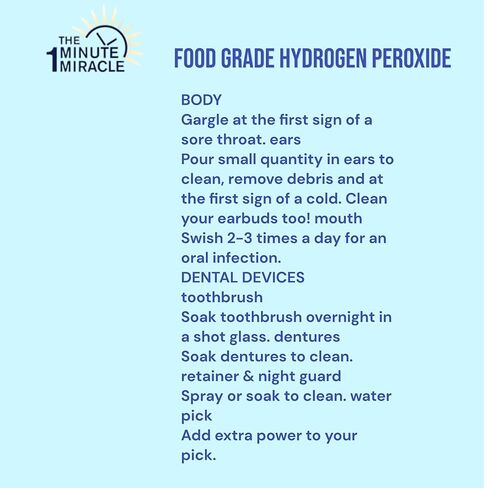 The One Minute Miracle - 12% Hydrogen Peroxide Medical Food Grade and The One Minute Cure Book in Kuwait