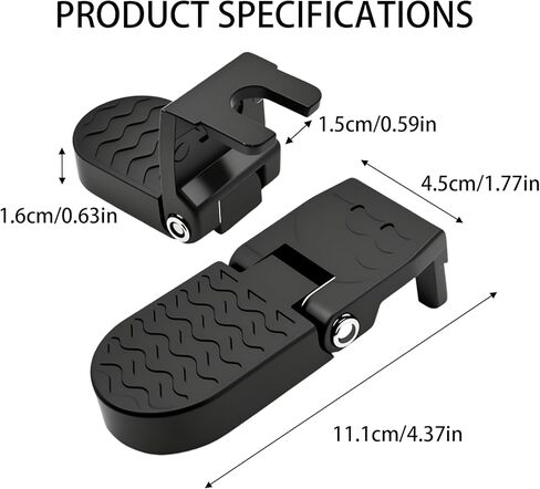 Folding Bike Rear Pedals, 2Pcs Aluminum Alloy Bicycle Foot Ebike Pegs Passenger Pedals with Non-Slip Design, Rear Footrests for E-Bike, Mountain Bike, Road Bike, BMX Accessories in Saudi Arabia