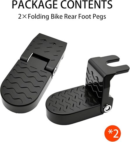 Folding Bike Rear Pedals, 2Pcs Aluminum Alloy Bicycle Foot Ebike Pegs Passenger Pedals with Non-Slip Design, Rear Footrests for E-Bike, Mountain Bike, Road Bike, BMX Accessories in Saudi Arabia