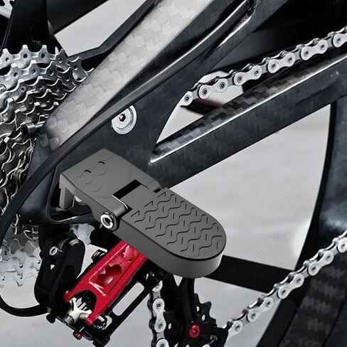 Folding Bike Rear Pedals, 2Pcs Aluminum Alloy Bicycle Foot Ebike Pegs Passenger Pedals with Non-Slip Design, Rear Footrests for E-Bike, Mountain Bike, Road Bike, BMX Accessories in Saudi Arabia
