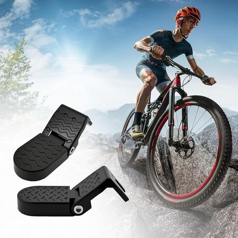 Folding Bike Rear Pedals, 2Pcs Aluminum Alloy Bicycle Foot Ebike Pegs Passenger Pedals with Non-Slip Design, Rear Footrests for E-Bike, Mountain Bike, Road Bike, BMX Accessories in Saudi Arabia