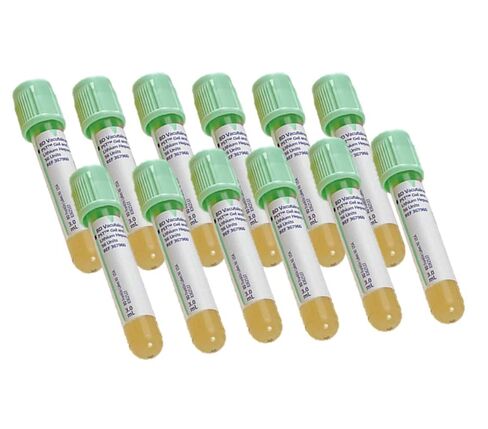 BD Vacutainer PST Tubes, 13x100 mm, 4.5 mL Draw Volume, Lithium Heparin 84 USP Units with Polymer Gel, Light Green Hemogard Closure, 100 Count in Saudi Arabia