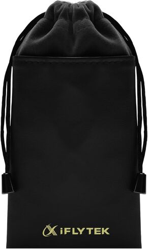 iflytek Durable Protective Bag, only Fitting AI Recorder, Portable 6x3 inches Drawstring Pouch, Premium Velvet & PU Leather, Waterproof & Dustproof, Black in Saudi Arabia