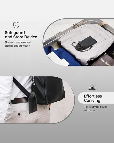 iflytek Durable Protective Bag, only Fitting AI Recorder, Portable 6x3 inches Drawstring Pouch, Premium Velvet & PU Leather, Waterproof & Dustproof, Black in Saudi Arabia