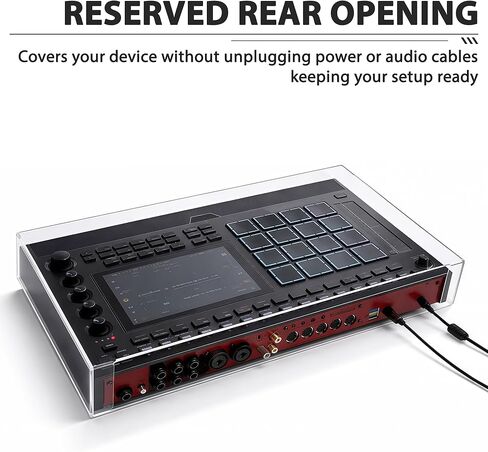 Audio Workstation Acrylic Protective Cover Compatible with MPC Live 3, Transparent Material, Reserved Wire Groove, Waterproof and Dustproof, Suitable for Home Studio Desktop Protection in Kuwait