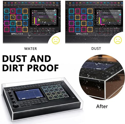 Audio Workstation Acrylic Protective Cover Compatible with MPC Live 3, Transparent Material, Reserved Wire Groove, Waterproof and Dustproof, Suitable for Home Studio Desktop Protection in Kuwait