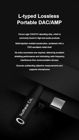 TRUTHEAR KEYX دعم ميكروفون إخراج DAC/AMP مقاس 3.5 ملم محمول بدون فقدان من النوع L in Kuwait