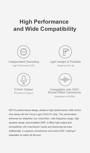 TRUTHEAR KEYX دعم ميكروفون إخراج DAC/AMP مقاس 3.5 ملم محمول بدون فقدان من النوع L in Kuwait