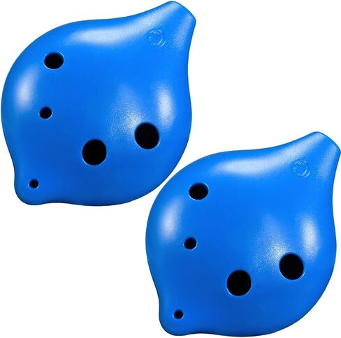 6-Hole Ocarina Musical Instrument 2PACK, 6 Hole Alto C Wind Flute,Adult students' beginner-level musical instrument (Ocarina 6 Hole-Green 2PACK) in Saudi Arabia
