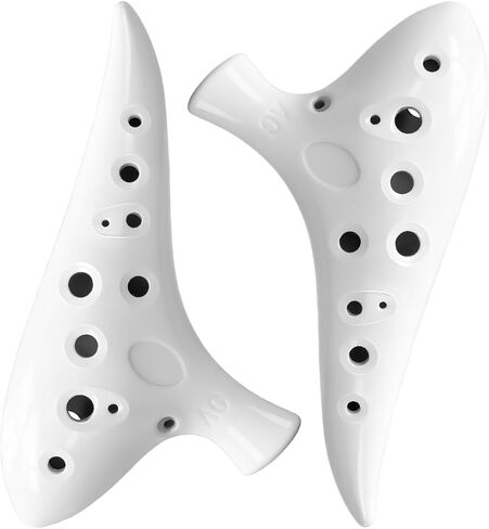 Ocarina 12 Hole White Pottery 2 Pack in Alto C for Beginner (White 2 Pack) in Saudi Arabia