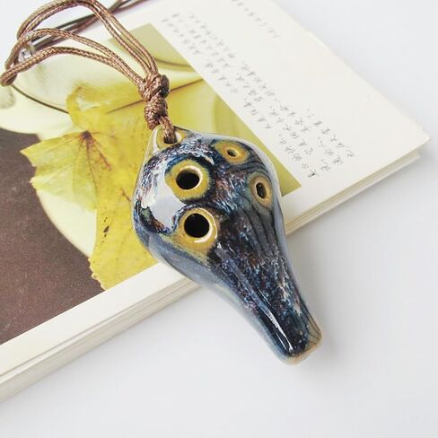 Beginner Alto C Ceramic Ocarina 6 Hole,Traditional Clay Wind Instrument,Easy to Learn Small Musical Gift for and Adults(Blue) in Saudi Arabia