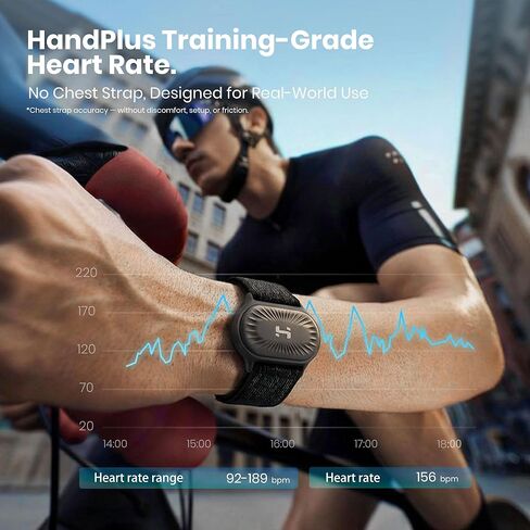HandPlus Heart Rate Monitor, Comfort Training-Grade Optical Fitness Tracker, Advanced Optical HR with Zone Accuracy, 72h Offline Storage, Bluetooth & ANT+ for Fitness Training in Saudi Arabia