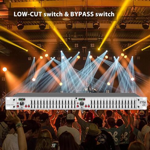 215S Stereo Equalizer, Professional Graphic Equalizer for Home Stereo, Home Audio System, Dual Channel 15-Band Pro DJ Equalizer, Noise Reduction, Rack Mount in Kuwait