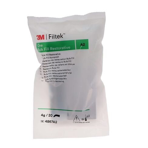 3M ESPE 4867A2, Filtek One Bulk Fill Posterior Restorative Capsules A2 0.2 g 20/Pack, Low-Shrinkage Composite Resin for Strong Durable Restorations in Kuwait