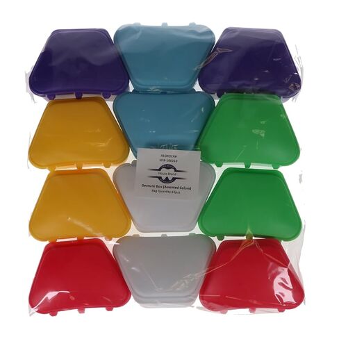 100010 Denture Storage Boxes Assorted Colors 12/Pk in Saudi Arabia