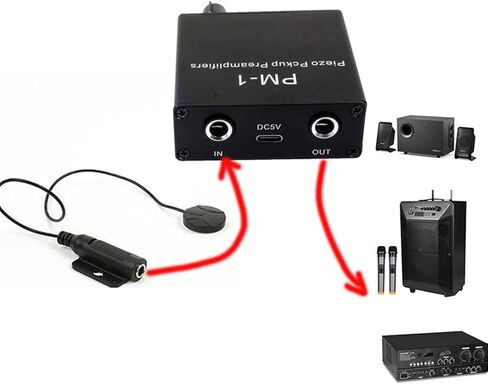 High Impedance Guitar and Violins Preamp Piezo Pickup Preamplifiers with Rechargeable Battery for Piezo Pickup 6.35mm in Saudi Arabia