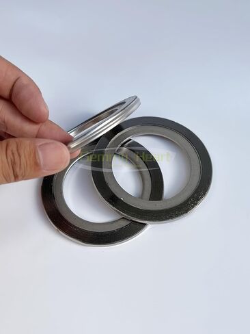 Gemmy Heart Not ASME Spiral Wound Gasket with SS304 Inner Ring,Graphite Filled,5Pcs 3" DN80 (5Pcs 3" DN80) in Kuwait