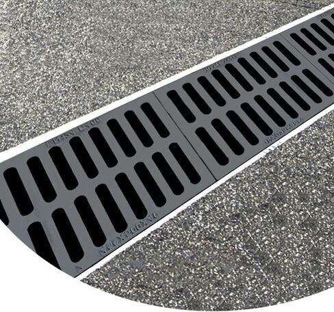 غطاء شبكة تصريف من الحديد الزهر شديد التحمل - شبكة صرف صحي خارجية متينة للممرات الخرسانية وصرف الخندق - حل تصريف قناة سوداء مقاس 250 × 500 × 30 مم in Kuwait