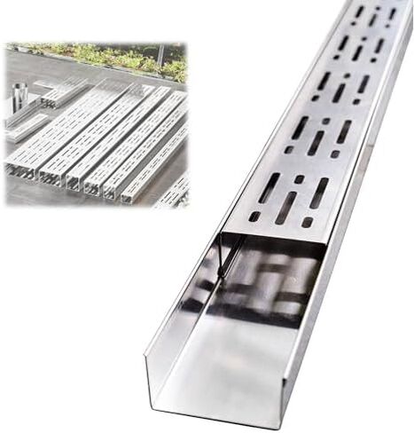 Stainless Steel Gutter Drainage Channel - Rustproof & Waterproof Driveway Grate Kit for Outdoor Use (5 7/8" x 2") - Durable Concrete Drainage Solution in Kuwait
