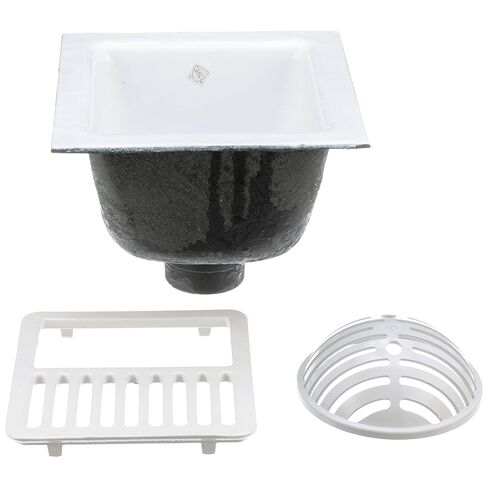 Zurn FD2375-NH3-H FD2375 12"x12" Floor Sink Body & Dome Strainer, 6" Sump Depth, 3" No-Hub, with Half Grate in Saudi Arabia