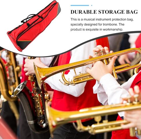 Generic Trombone Bag Waterproof Oxford Cloth Gig Bag with Thick Padding Large Capacity Musician Storage Backpack for 33.46 Inch Trombone Protection and Transport in Saudi Arabia