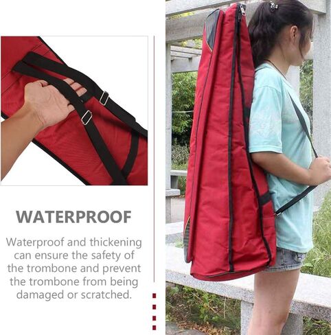 Generic Trombone Bag Waterproof Oxford Cloth Gig Bag with Thick Padding Large Capacity Musician Storage Backpack for 33.46 Inch Trombone Protection and Transport in Saudi Arabia