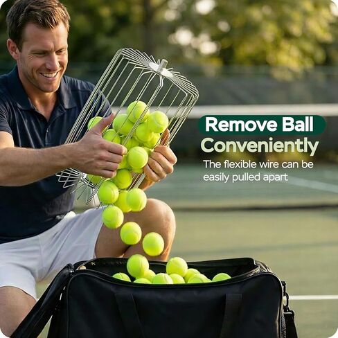 منتقي كرات التنس المتدحرجة من يوكو، 29 بوصة - 43 بوصة، قادوس كرة تنس قابل للتعديل، خفيف الوزن ومتين، يحمل ما يصل إلى 25 كرة، التقاط سريع لكرات 1.5 بوصة - 3 بوصة، مناسب للتدريب والتعليم in Kuwait