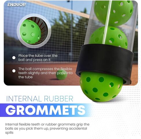 Collapsible Pickleball Pickup Tube for Pickleballs - Holds 17 Balls, Portable Pickleball Retriever Tool in Saudi Arabia