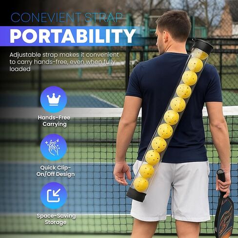Collapsible Pickleball Pickup Tube for Pickleballs - Holds 17 Balls, Portable Pickleball Retriever Tool in Saudi Arabia