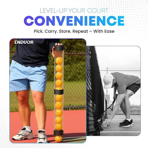 Collapsible Pickleball Pickup Tube for Pickleballs - Holds 17 Balls, Portable Pickleball Retriever Tool in Saudi Arabia