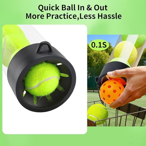 17 Pickleballs & 18 Tennis Balls Picker Upper – Collapsible No-Bend Retriever Tube with Shoulder Strap, Lightweight Portable for Indoor & Outdoor Court Practice in Saudi Arabia