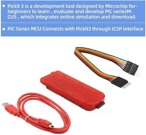 PICKIT3 PIC Kit3 Simulator PICKit 3 Programmer Emluator USB Cable Dupond Wire لتطوير البرامج وتصحيح الأخطاء وتطوير برامج وأجهزة الكمبيوتر in Kuwait