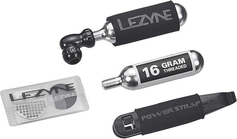 LEZYNE Twin Kit Bicycle C02 & Tire Repair Kit - Includes Twin Speed CO2 Inflator, 2 Threaded CO2 Cartridges 16g, and Lever Kit in Saudi Arabia