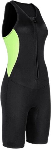 Keenso Womens 2MM Sleeveless Wetsuit, Neoprene Shorty Swimsuit with Front Zipper for Diving Snorkeling Surfing Swimming Water Sports in Saudi Arabia