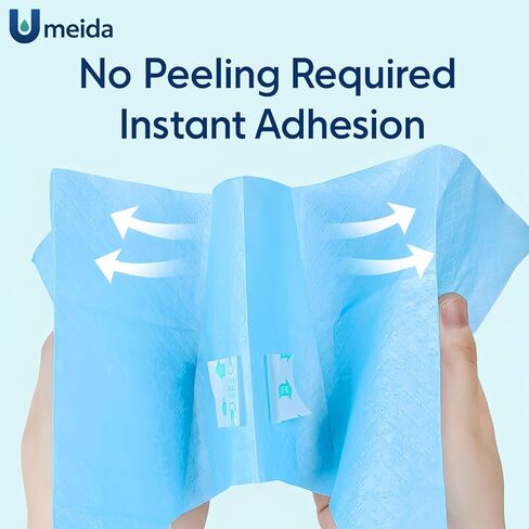 50 Count Disposable Toilet Seat Covers with Secure Adhesive Tabs for a Non-Slip Fit - XL Extra Large, Waterproof, Individually Wrapped for Travel, Kids, Adults, and Public Restrooms in Saudi Arabia
