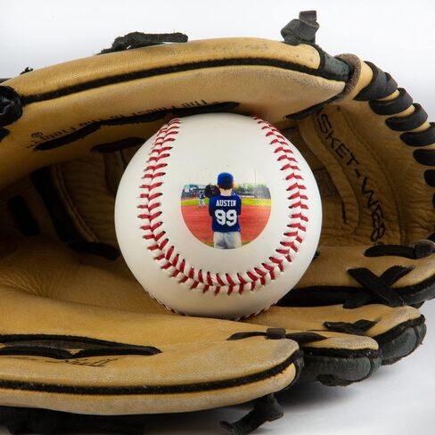 هدية بيسبول مطبوعة بصور شخصية، أفضل هدية لممارسة البيسبول حسب الطلب - الحجم الرسمي - استخدم صورتك أو شعارك كهدية عيد ميلاد للبيسبول كهدية للعطلات لأفضل أب in Kuwait