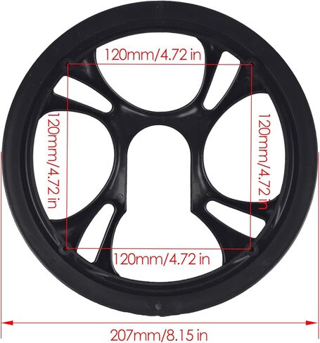 48Teeth 4-Bolt Bicycle Chain Guard, PC Plastic Bash Guard for Mountain Bike, Fits 4.72in Adjacent Hole Spacing, Prevents Grease & Protects Pants, Includes 4 Screws (Black) in Kuwait