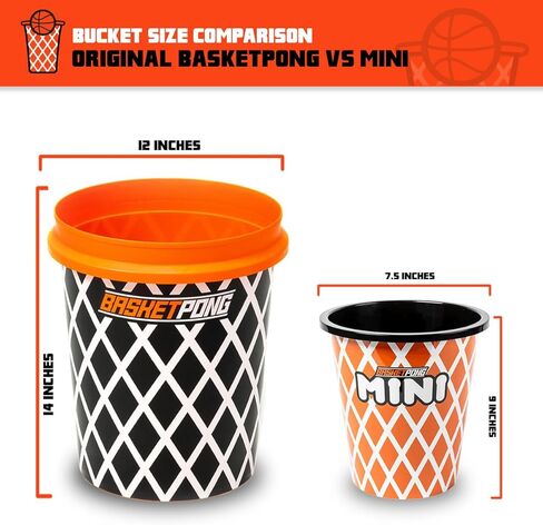 Mini – Yard Pong and Basketball Game with 12 Buckets, 2 Balls, Carrying Bag, and Air Pump – Outdoor Game for Lawn, Backyard, Beach, and Travel in Saudi Arabia