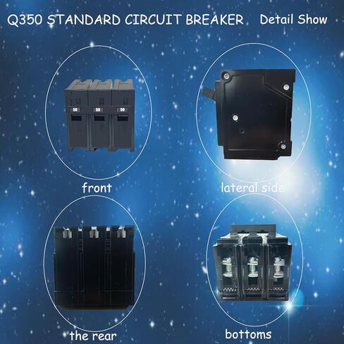 Q350 Circuit Breaker 3-Pole 50-Ampere, 120/240v, with Thermal Magnetic Protection. It is Suitable for Some Control Panels of Siemens and is an Insertable QP Circuit Breaker for Circuit Load Centers. in Kuwait